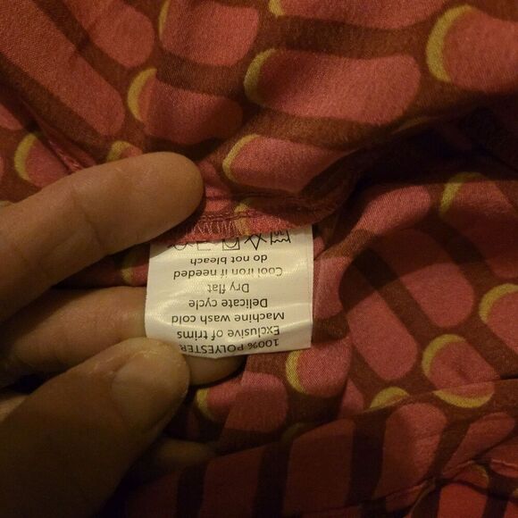 VTG Mud Pie Ethnic Geometeic Dress Size L India Lightweight Colorful Pink Y2K - Picture 7 of 7